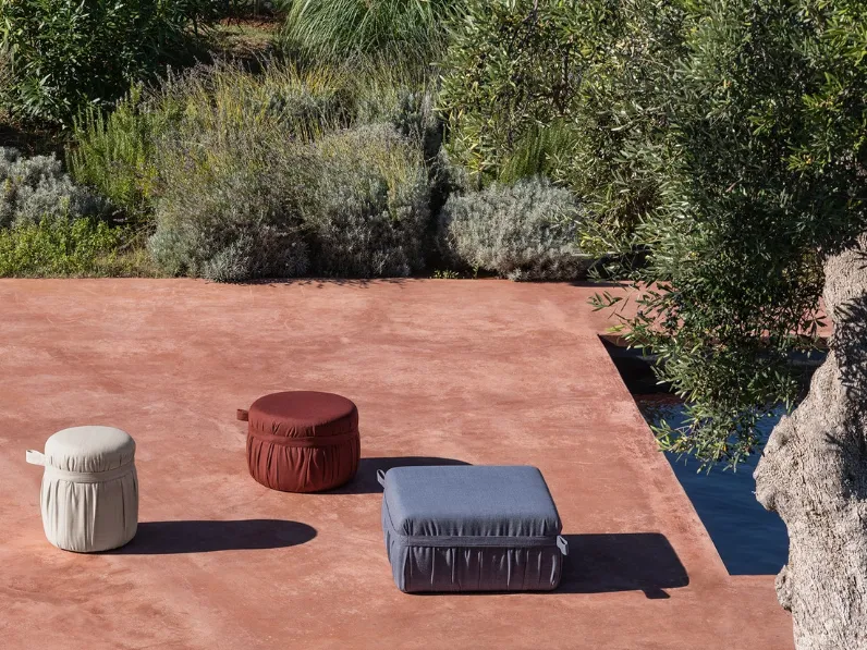 Pouf Herm in tessuto plissettato di Potocco