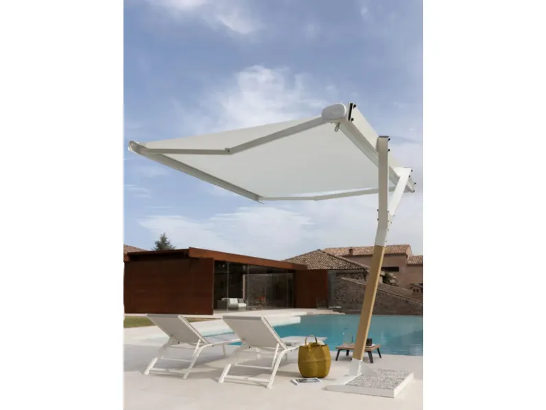 Ombrellone manuale Salento in alluminio e cemento con telo acrilico di Unopiu