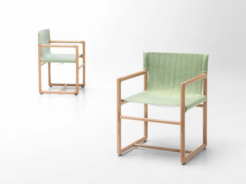 Sedia Salina in tessuto e legno di Paola Lenti