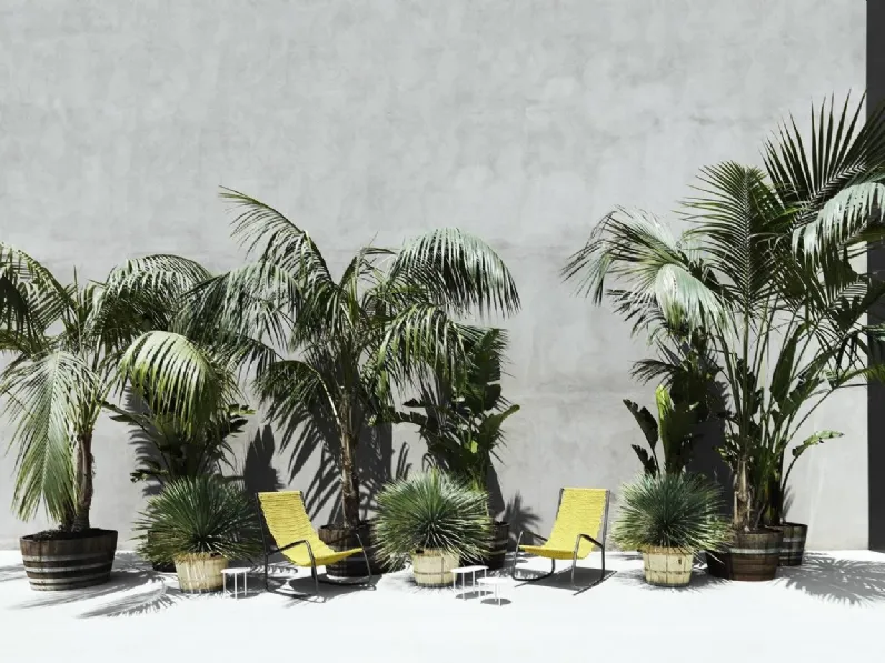 Sdraio in tessuto intrecciato e metallo Flow di Living Divani