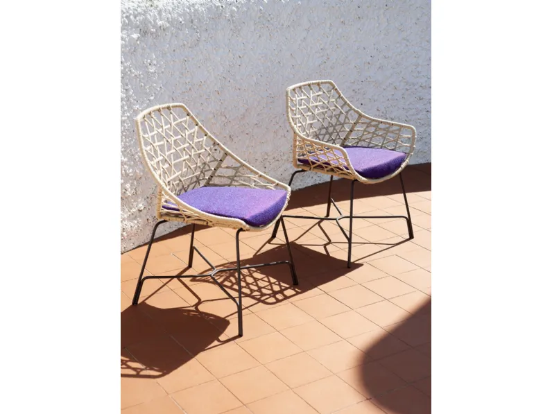 Sedia in fettuccia intrecciata Cut di Potocco