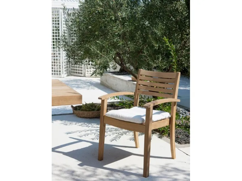 Sedia Impilabile in teak Chelsea di Unopiu