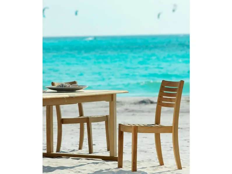 Sedia Impilabile in teak Chelsea di Unopiu
