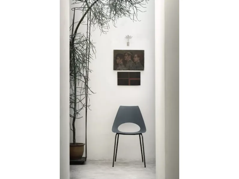 Sedia da giardino Shark Outdoor in polipropilene con gambe in acciaio laccato di Bontempi