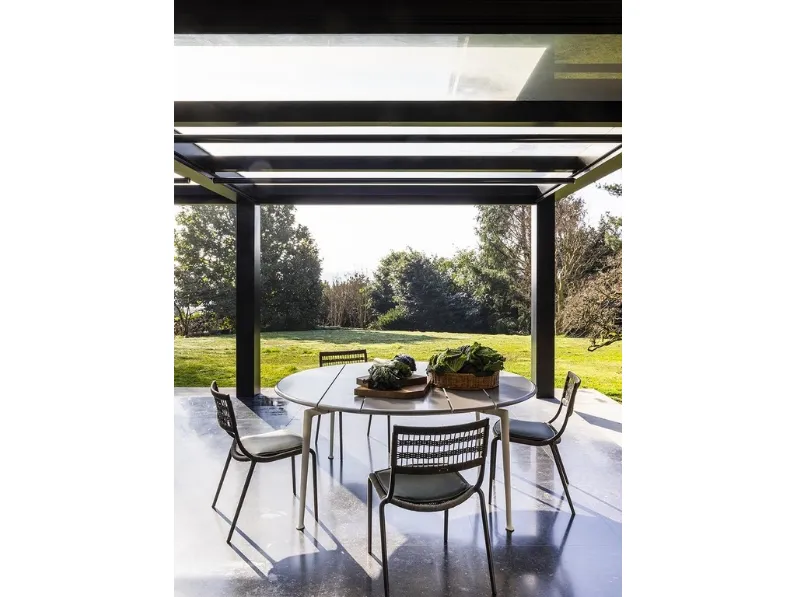 Sedia Solaria con intreccio in corda di Poltrona Frau