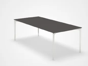 Tavolo rettangolare con piano in alluminio puntinato AllSize