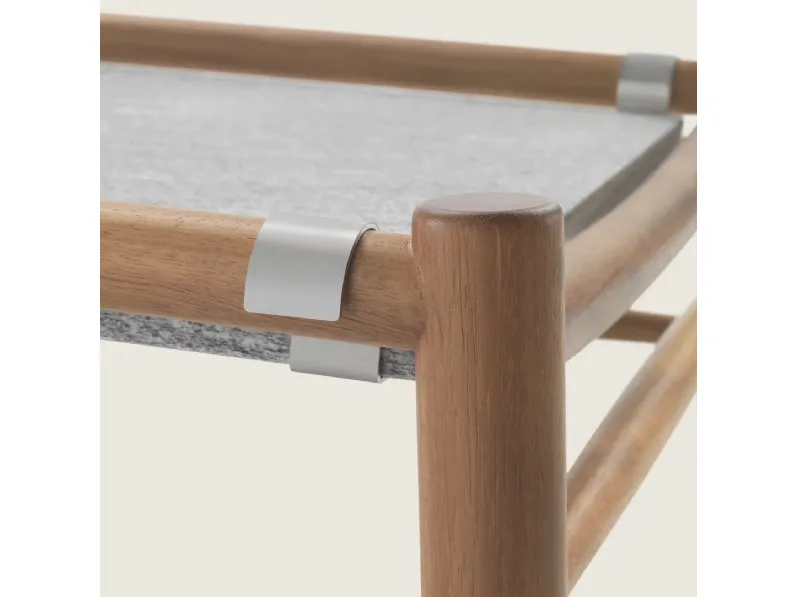 Tavolino in pietra e legno Tessa Outdoor di Flexform