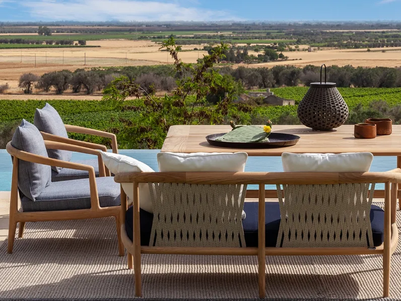 Arredo giardino The Secret Garden in tessuto e legno di Poltrona Frau