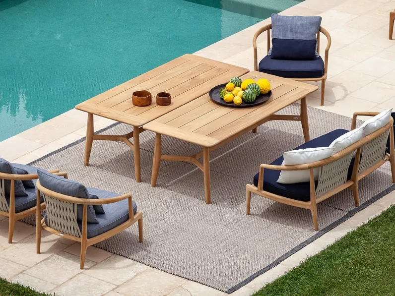 Tavolo in legno di Teak The Secret Garden di Poltrona Frau