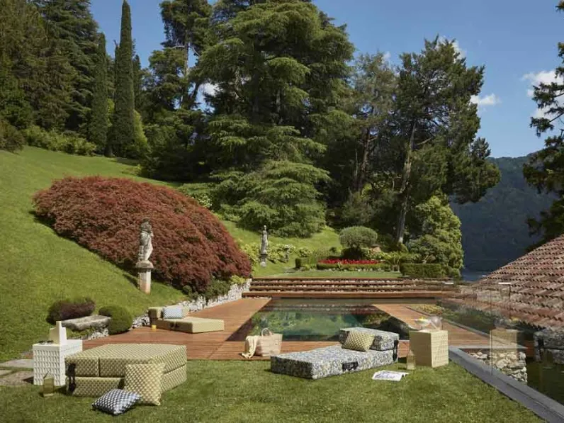 Lettino prendisole in tessuto imbottito Trix Outdoor Liberty di Kartell