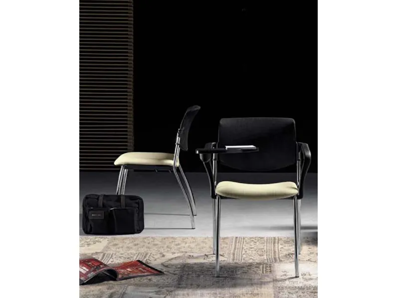 Seduta per ospiti in tessuto con schienale in rete traspirante 101 Rete di Vaghi