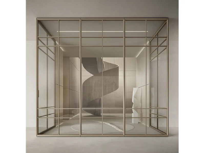 Pareti divisorie con telaio in legno Air System di Rimadesio