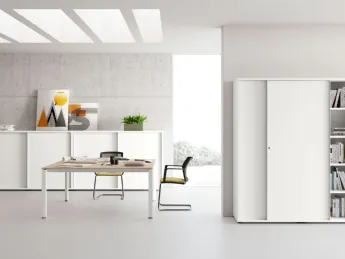 Armadio per Ufficio con ante scorrevoli Bianco