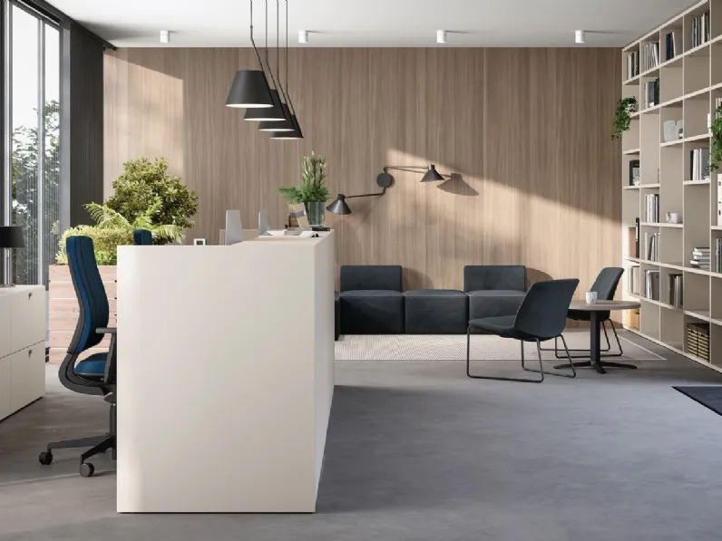 Bancone Reception 07A in melaminico bianco Cinquanta3