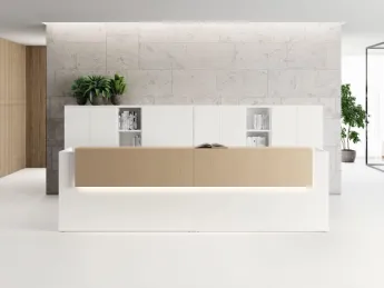 Bancone Reception Point Rovere e Bianco