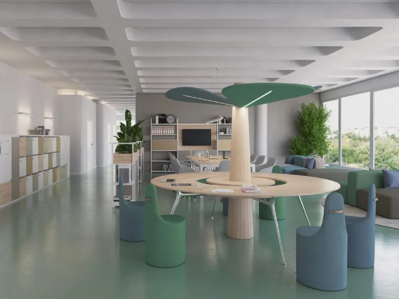 Scrivania operativa di design in legno Baobab di Estel