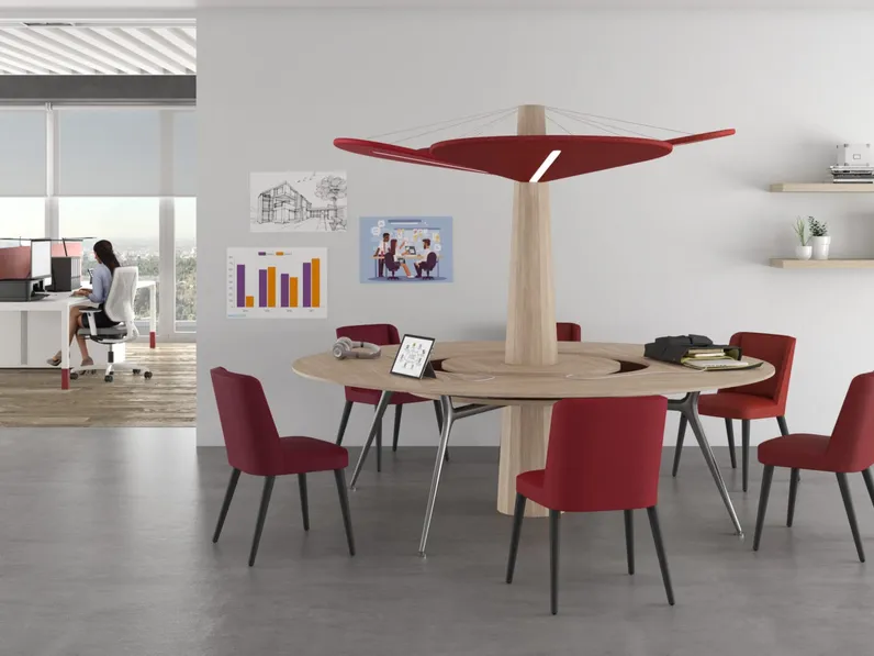 Scrivania operativa di design in legno Baobab di Estel