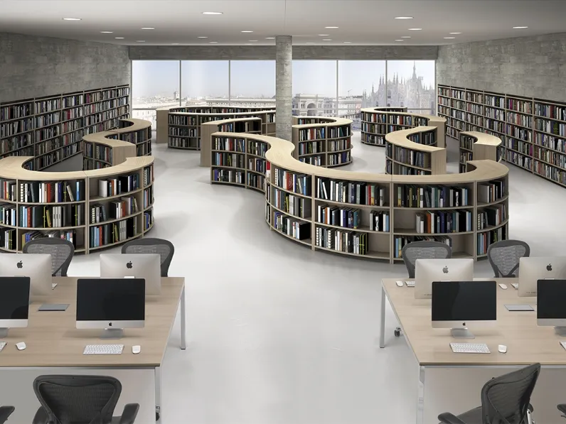 Libreria Ufficio Bengentile finitura Legno componibile e modulabile di Ultom