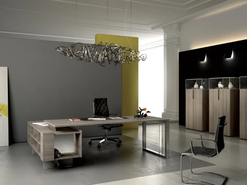 Scrivania Direzionale moderna dal design essenziale Biquadro di Della Rovere