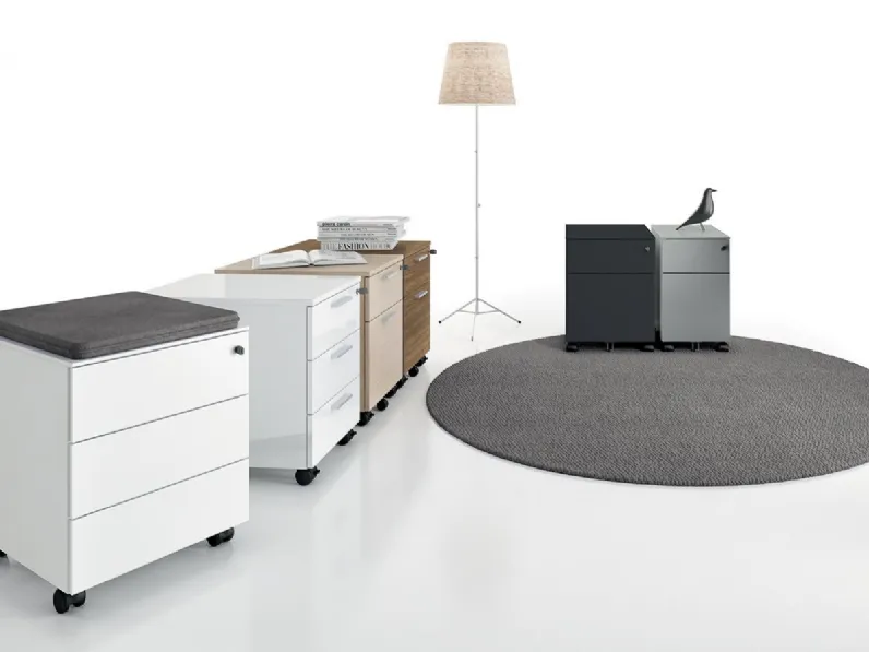 Cassettiere per ufficio DV550 in melaminico varie finiture di DVO