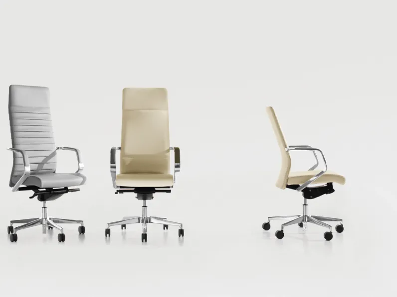 Poltrona direzionale in pelle Celine di Milani