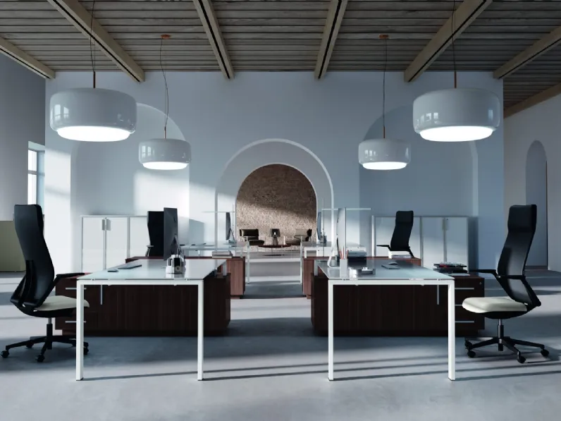 Scrivania Operativa Stratos Vetro di Compir