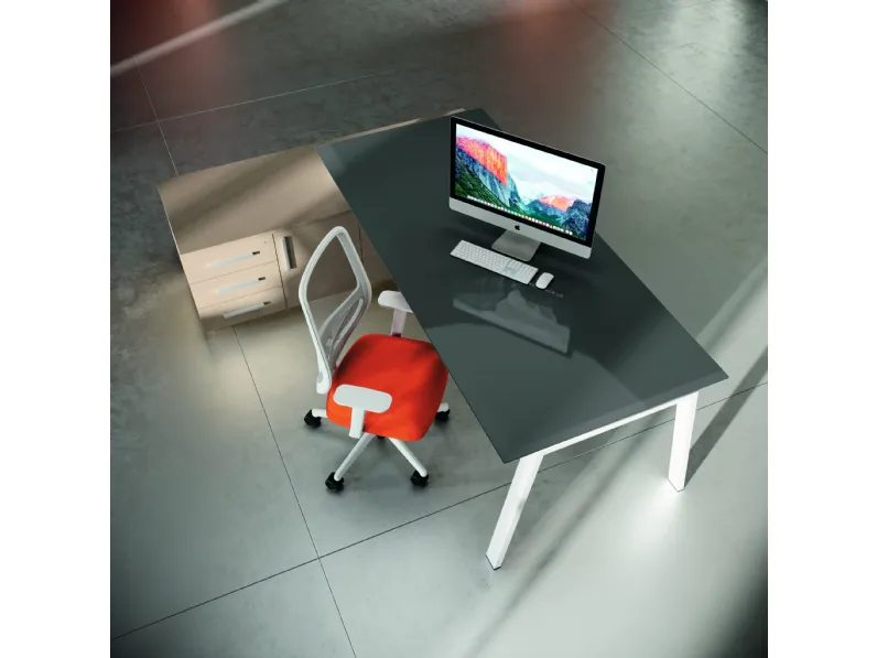 Scrivania Operativa Stratos Vetro di Compir