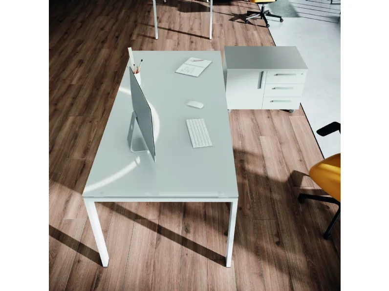 Scrivania Operativa Stratos Vetro di Compir