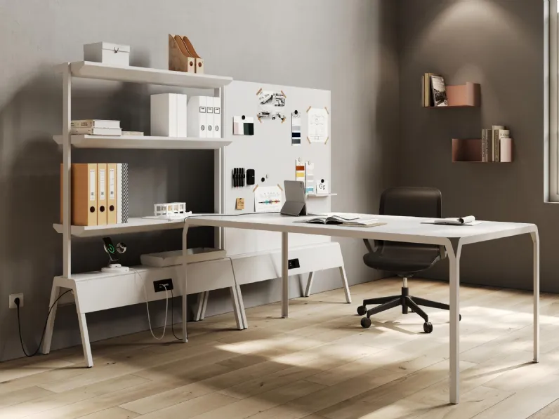 Libreria Crossover con scrivania di Steelbox