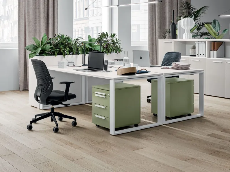 Scrivania operativa in vetro laccato Dera di Walco