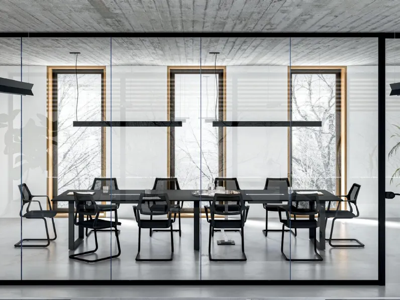 Scrivania direzionale Dera Plus in vetro di Walco