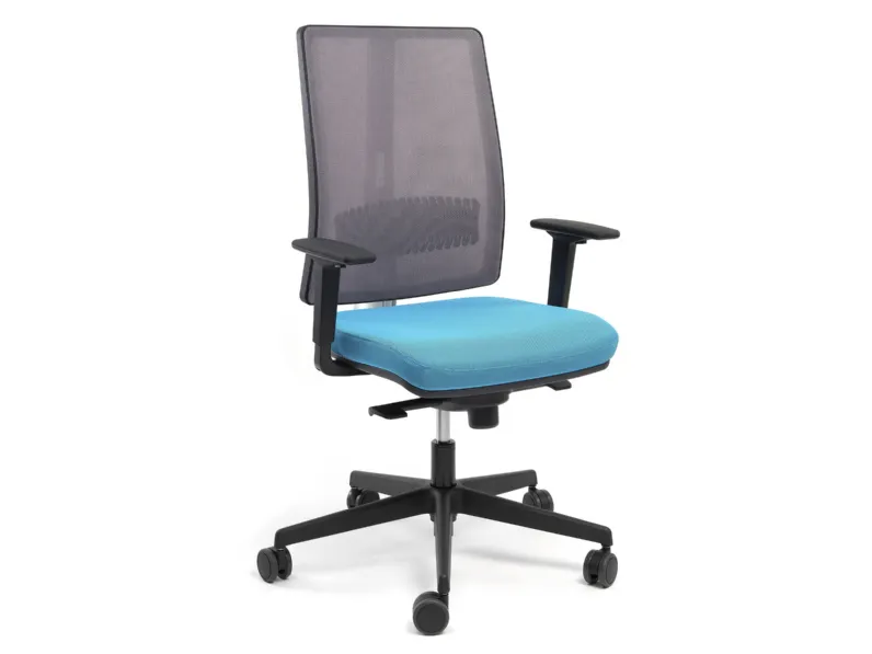 Sedia Operativa con seduta imbottita rivestita in tessuto e schienale in rete Detroit di ApFactor