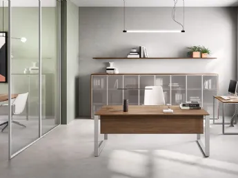 Scrivia Direzionale Funny Plus di About Office con gamba ad anello