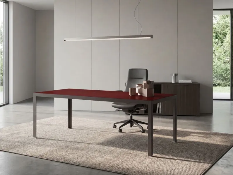 Scrivania Direzionale Hype Vetro- Laccato di About Office