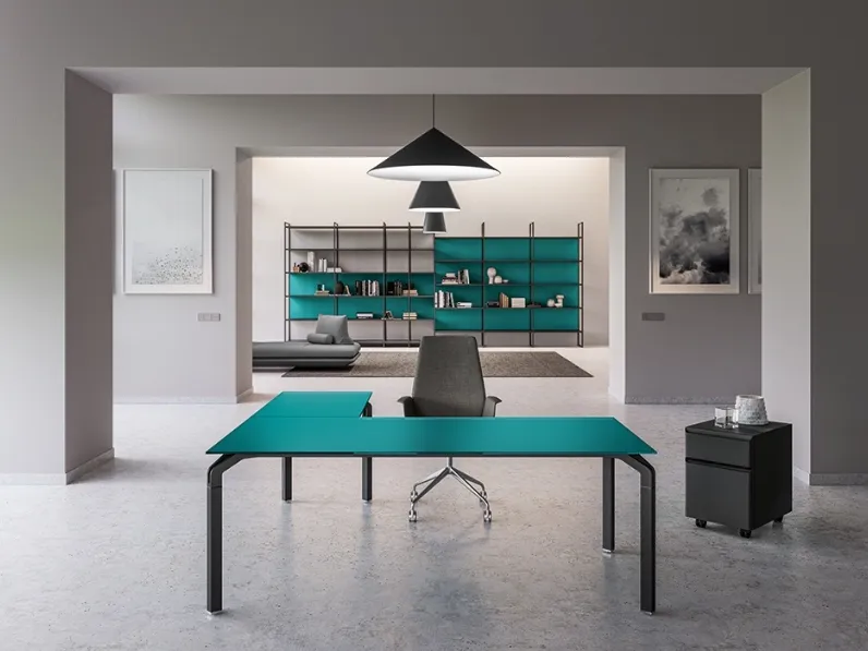 Scrivania Direzionale Yoga Vetro Laccato di About Office