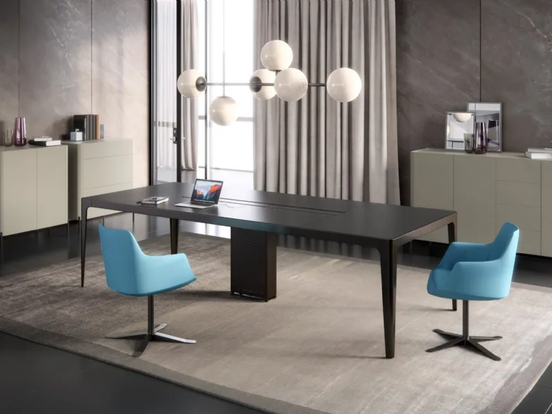 Scrivania Operativa Grand More Tavolo in laccato opaco di Estel