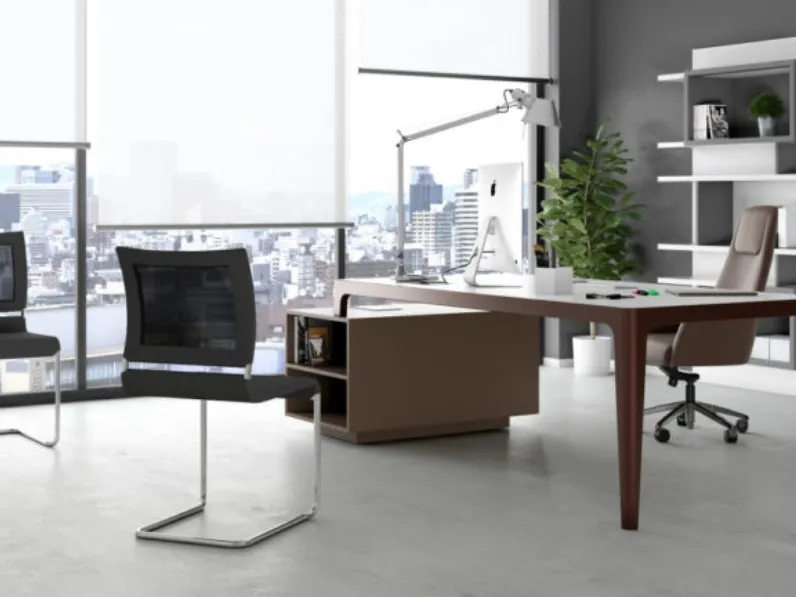 Sedia ospiti dal design lineare Verso di Estel