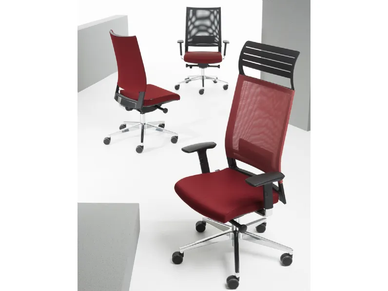 Seduta operativa can base in alluminio con ruote Expo Light LR LI di Vaghi