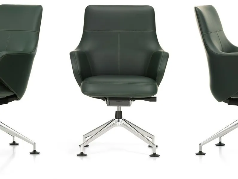 Poltrona Direzionale in pelle Grand Conference Highback di Vitra