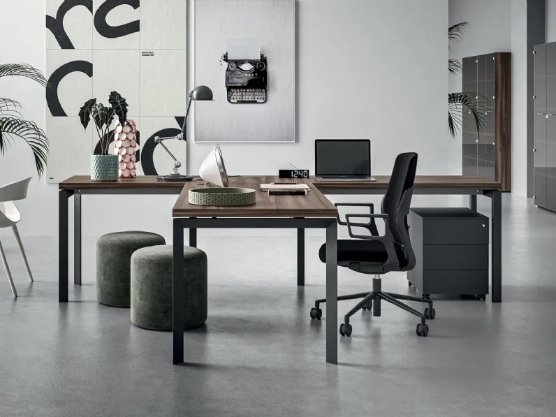 Scrivania operativa angolare Icor di Walco