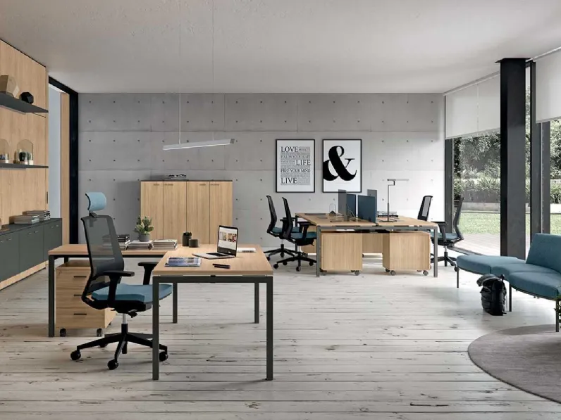 Scrivania Operativa Idea+ 01 di Quadrifoglio