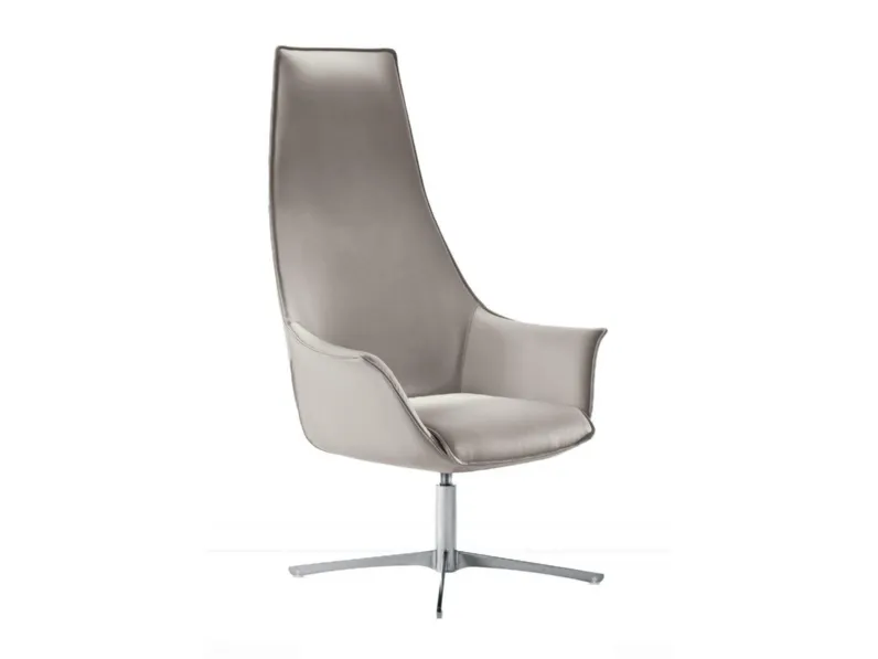 Poltrona direzionale in pelle imbottita Kimera di Walco