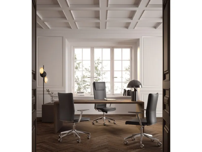 Poltrona Direzionale in pelle King di Kastel