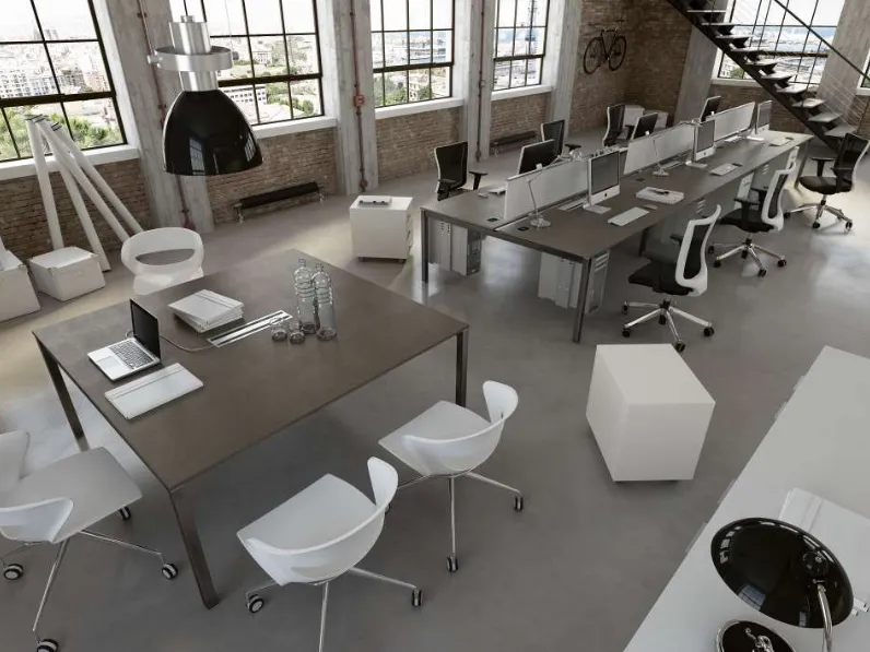 Scrivania Operativa in melaminico Ks Light di IVM