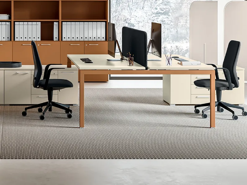 Scrivania operativa modulare e componibile Liba di Walco