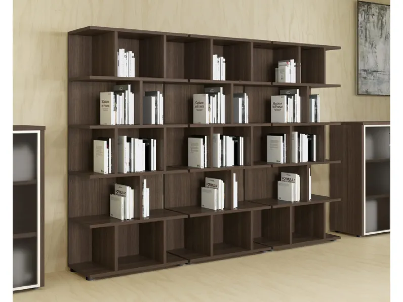 Mobile Ufficio Libreria componibile Forma in melaminico finitura Samui di Compir
