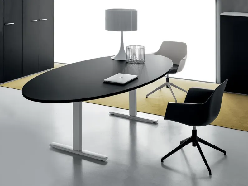 Scrivania ovale per sala riunioni Meet Tavoli Operativi DV990 in melaminico di DVO