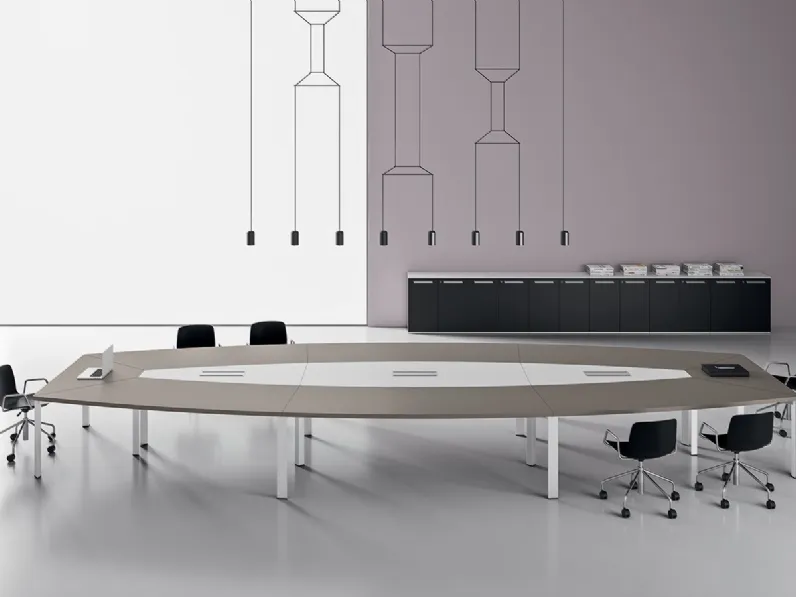 Scrivania Operativa per sala riunioni Meet Tavoli Speciali DV990 in laminato di DVO