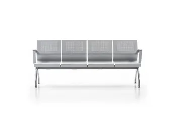 La seduta Metal di LTForm offre un design minimalista per l'attesa degli ospiti.