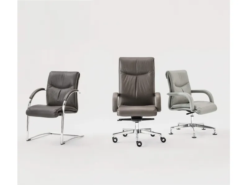 Poltrone da Ufficio in pelle Sally di Milani
